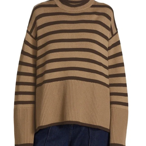 Toteme Striped Boxy Turtleneck Sweater